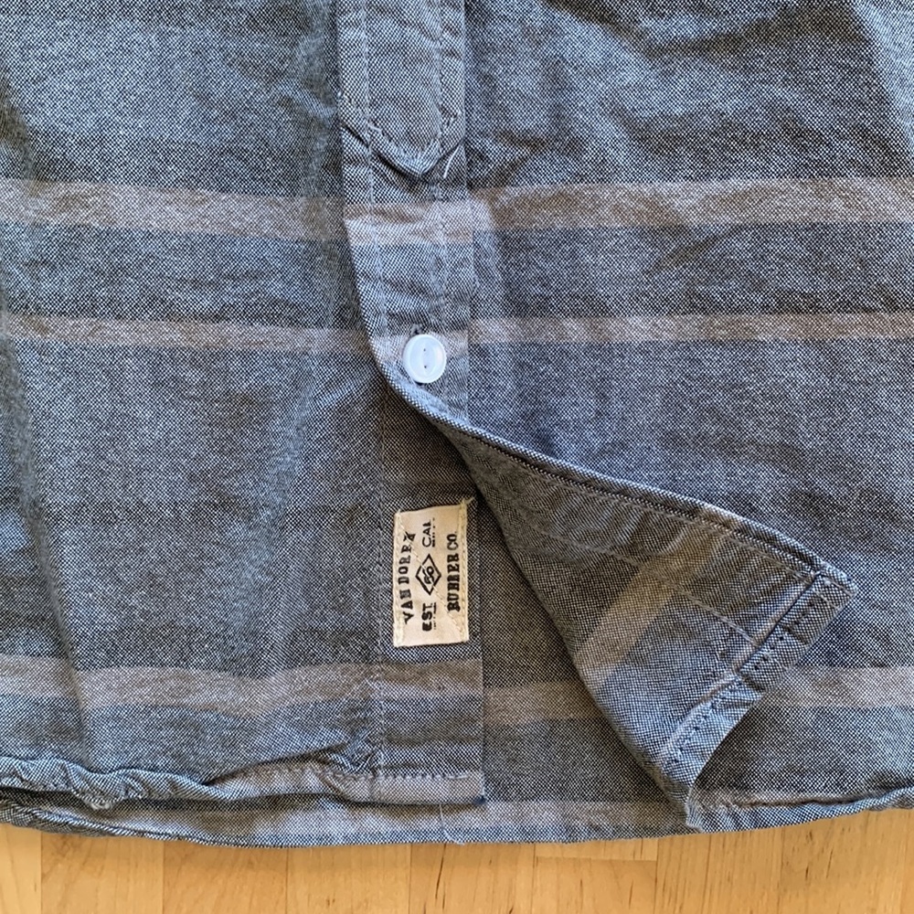 Vans Button Down Denim Striped - image 4